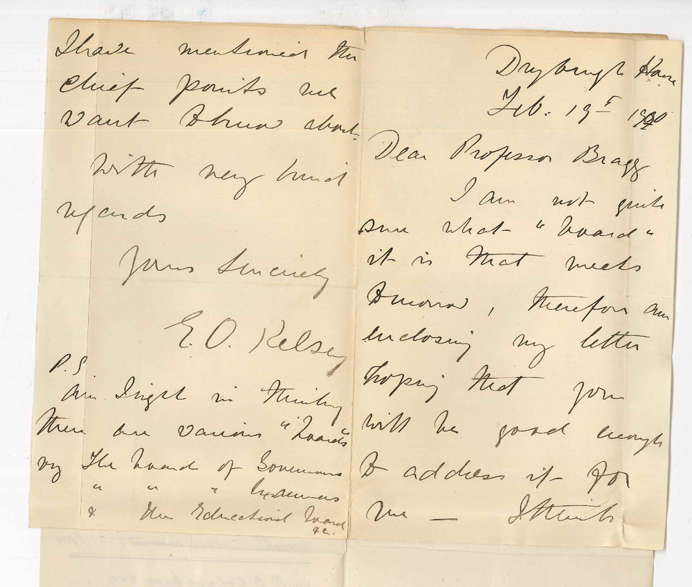 Mrs E O Kelsey - Hackney - Concerning Training of Private School Teachers