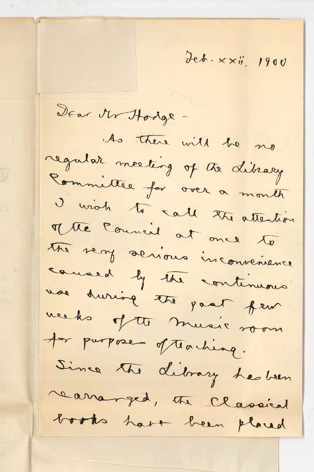 Professor Edward von Blomberg Bensley - Mt Lofty - Use of Music Room by Training College Students