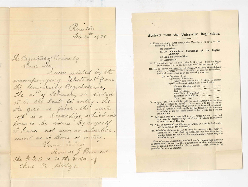 Mrs Frances J Bennett - Riverton - Entry Preliminary Exam
