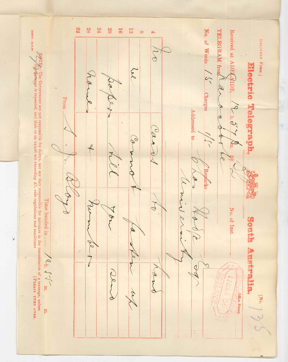 Reverend S J Bloyd - Narracoorte - Preliminary Examination