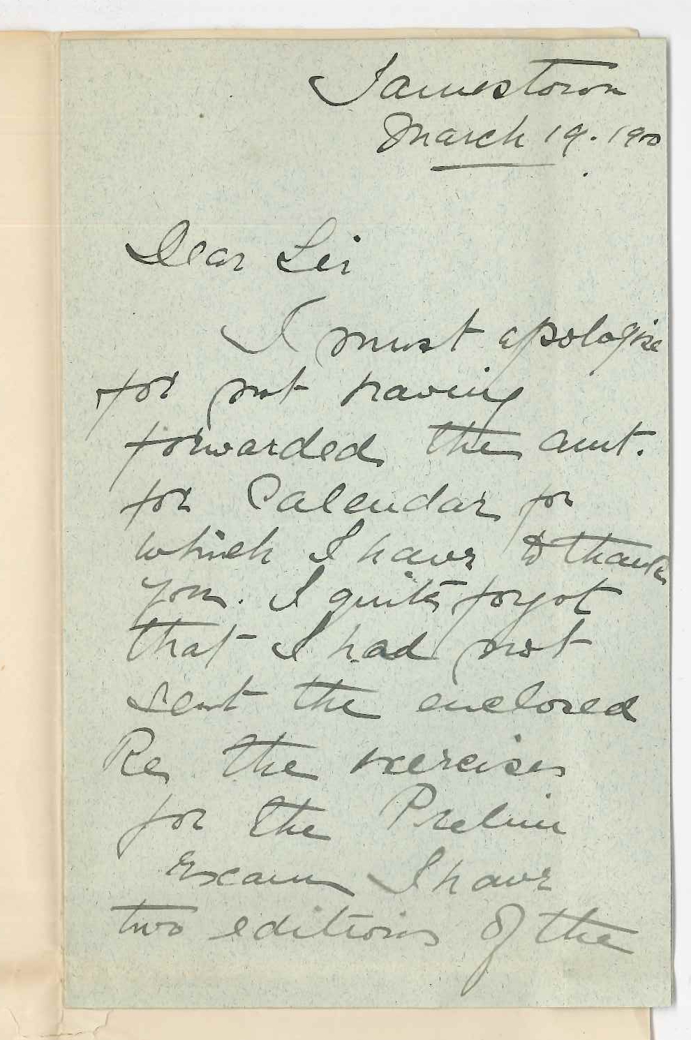 Miss E M Hill - Jamestown - Music Examinations