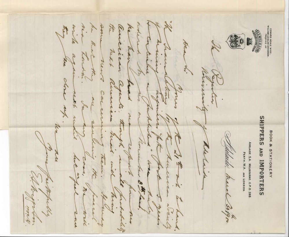 E S Wigg and Son - Adelaide - Books ordered for Library