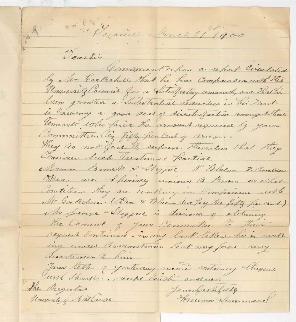 William Summers - Terowie - Concerning Terowie Tenants