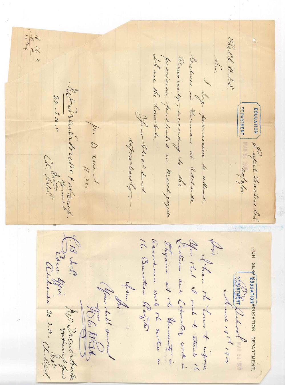 Education Department - Adelaide - Admission of Students to University