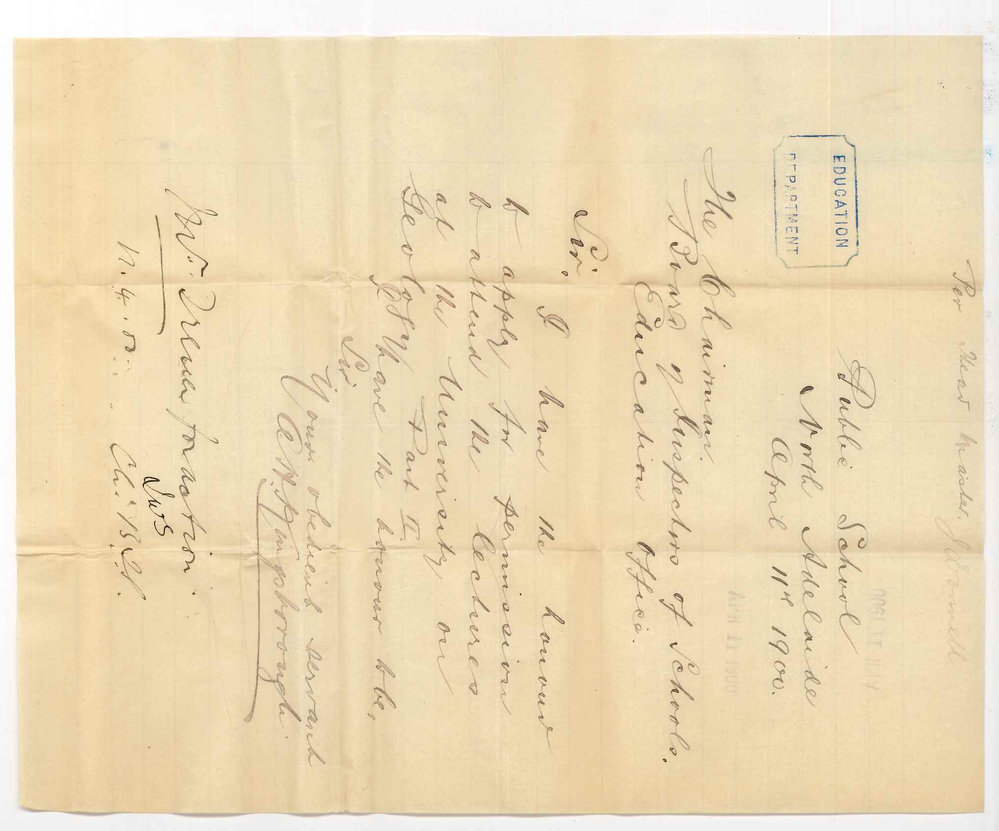 William Ferguson - Education Department - Adelaide - Admission of Students to University