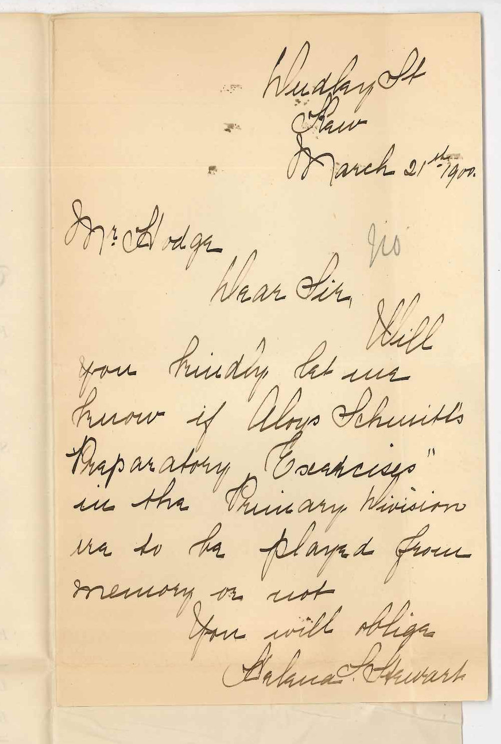 Miss Helena S Stewart - Kew Semaphore - Primary music examination requirements