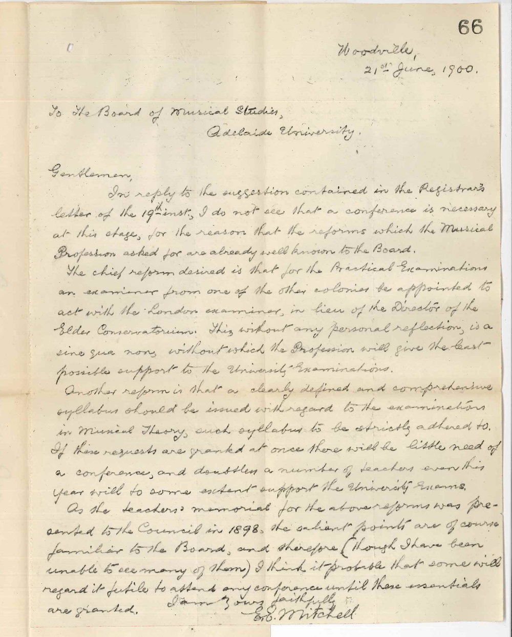 E E Mitchell - Woodville - Concerning Music Examinations