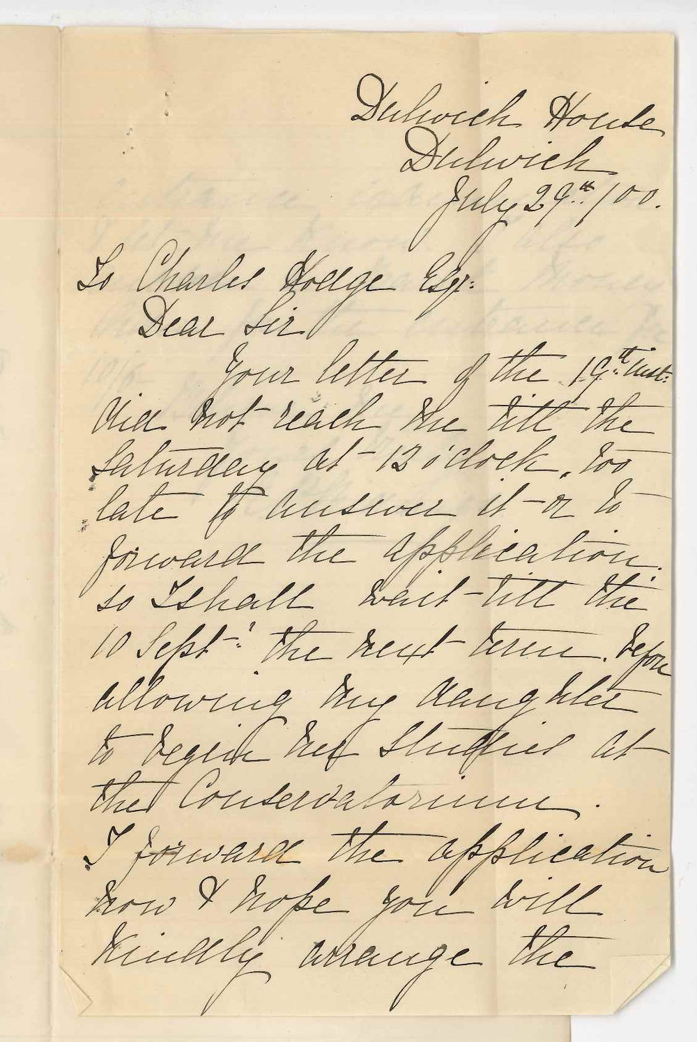 Mrs E P Ridings - Dulwich - Daughters studies at the Conservatorium