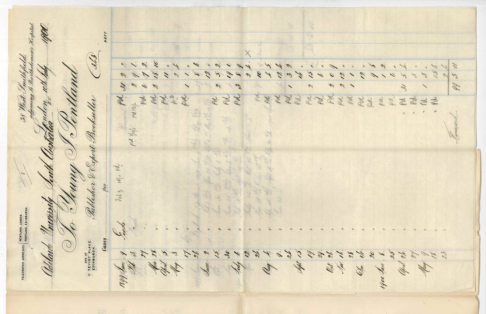 Young J Pentland - London - Payment of accounts for Periodicals