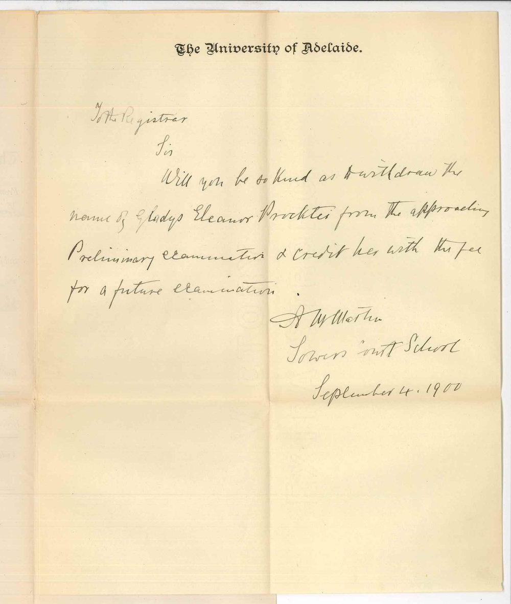 Miss A M Martin - Towers Court School - Withdrawing candidate from Preliminary Examination