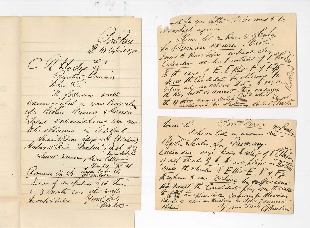 Caulfield Barton - Port Pirie - Music for examinations