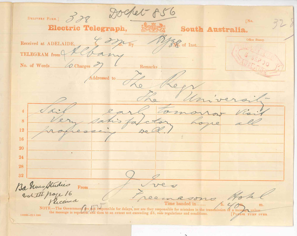 Professor Joshua Ives - Albany - Concerning Music Examinations in Western Australia
