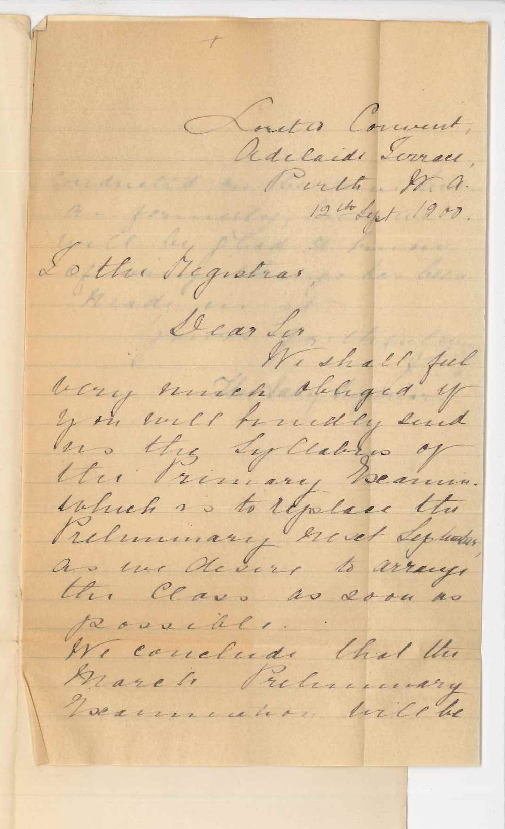 Loretto Convent - Perth WA - Concerning Primary and Preliminary Examinations