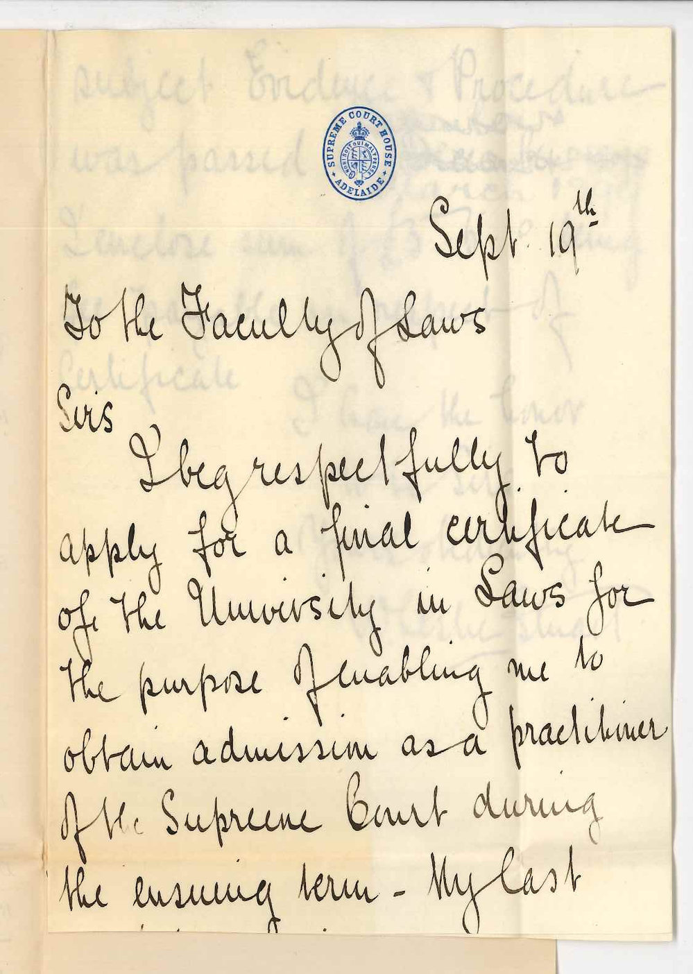 W Leslie Stuart - Supreme Court - Requesting Final Certificate