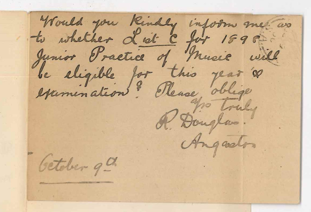 R Douglas - Angaston - Music for Examinations