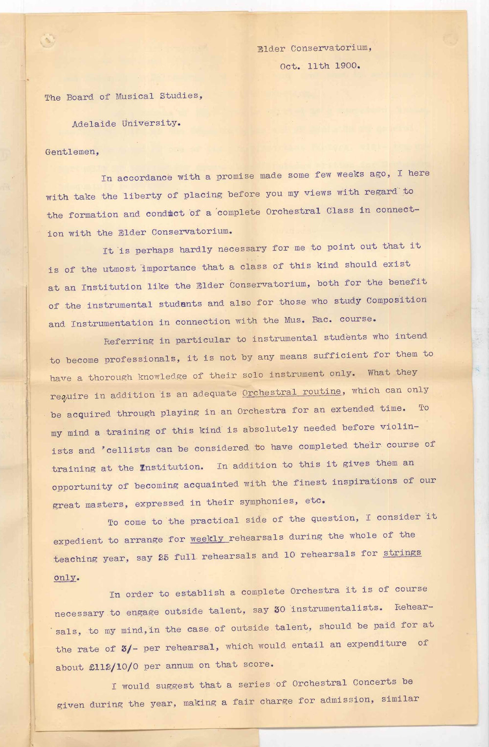 Hermann Heinicke - Conservatorium - Concerning Orchestral Class at Conservatorium