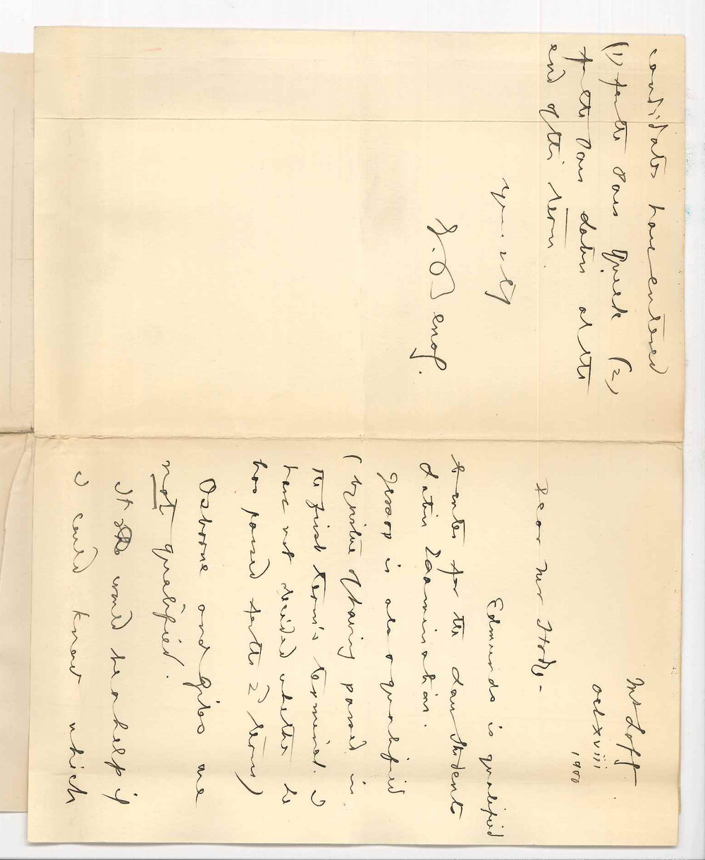 Professor E Bensly - Mount Lofty - Results Terminal Exams entries for BA Exams Concerning Mr A L Nairn - Additional examiners etc