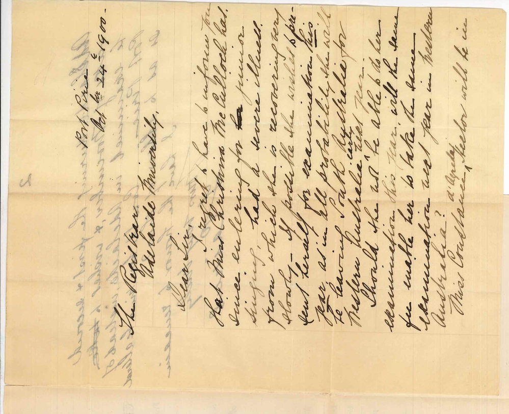 Mrs W Cairns - Port Pirie - Concerning candidates in Music Examinations