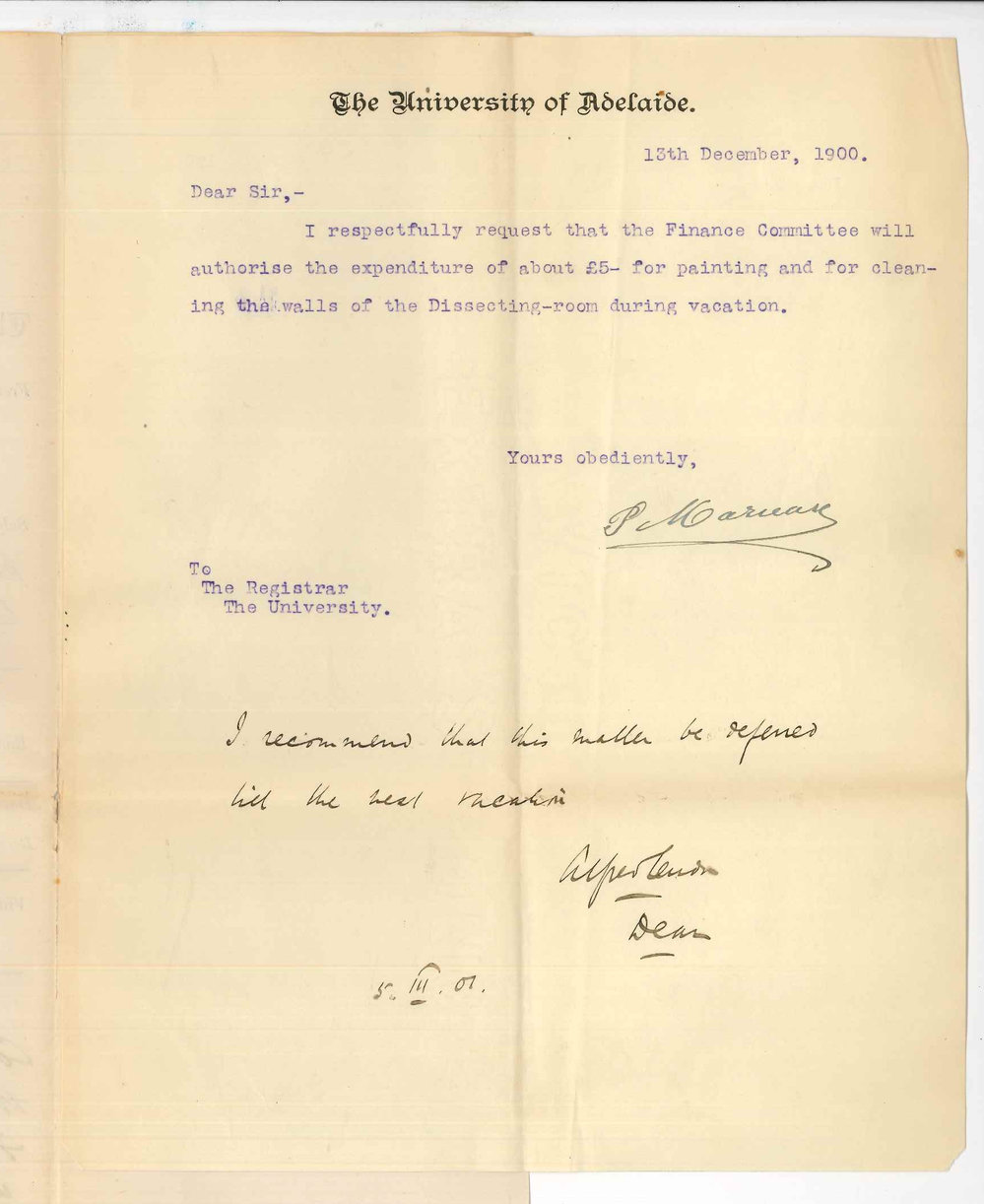 P Marceau - University - Requesting &pound;5 for painting and cleaning of Dissecting Room