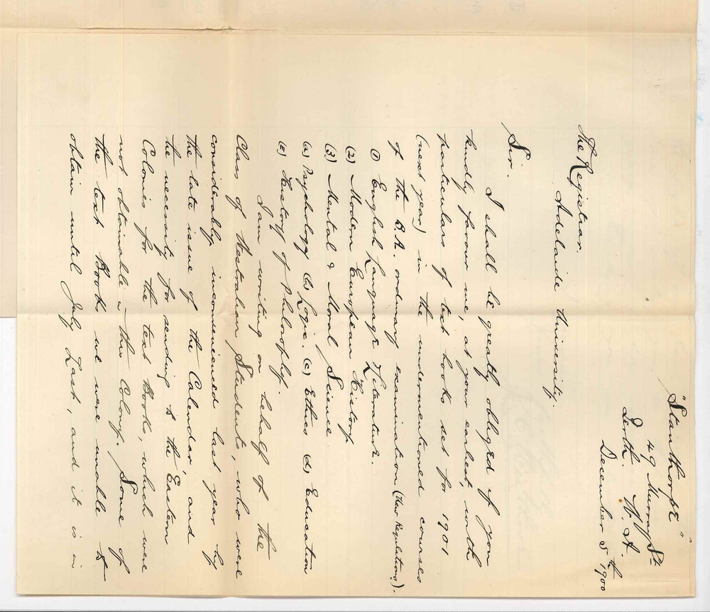 J C Westhoven - Perth - Text books in BA Course for 1901