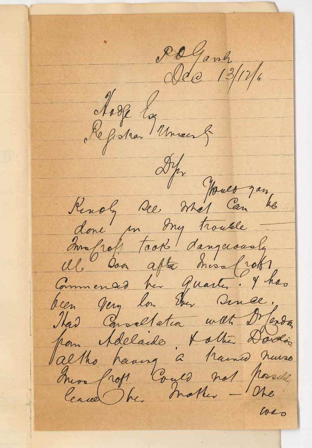 J B Croft - Gawler - Asking for rebate on daughters fees