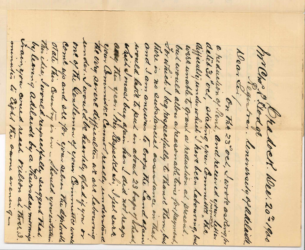 Joseph Hall Iredell - Cradock - Concerning rent of land at Wirreanda