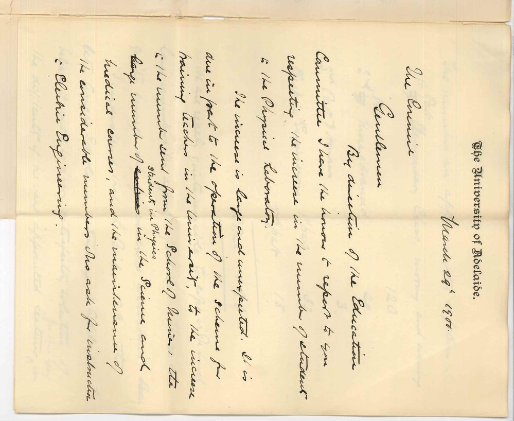 Professor William Henry Bragg - The University - Additional assistance in the Physical Laboratory