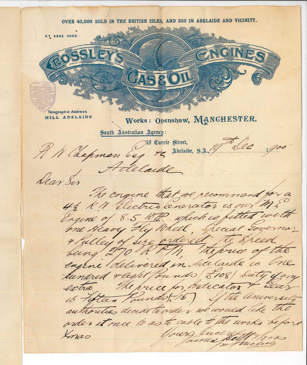 James Hill and Sons - Adelaide - Cost of electric generator