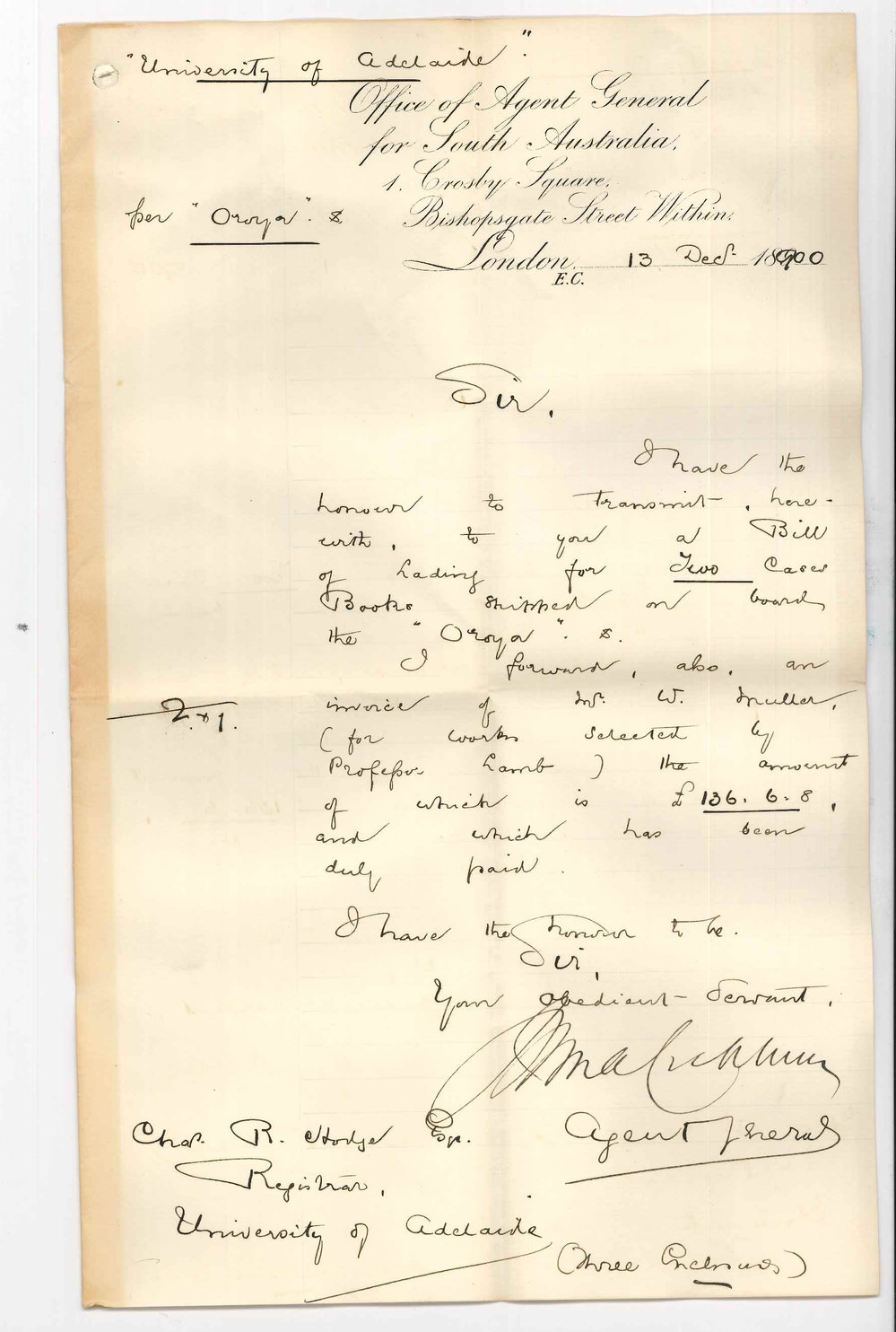 John Cockburn - Agent General for South Australia - London - Barr Smith Library Dr Eitels list