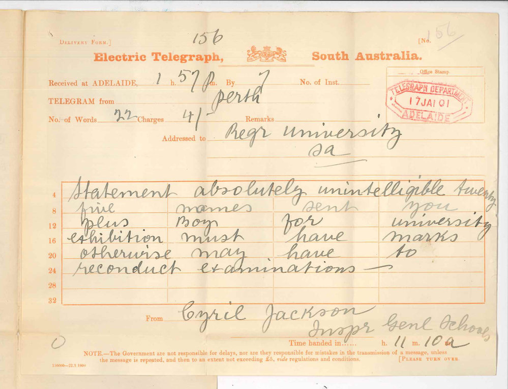 Cyril Jackson - Inspector General of Schools - Perth - Marks obtained by candidates in Junior and Senior Public Examinations