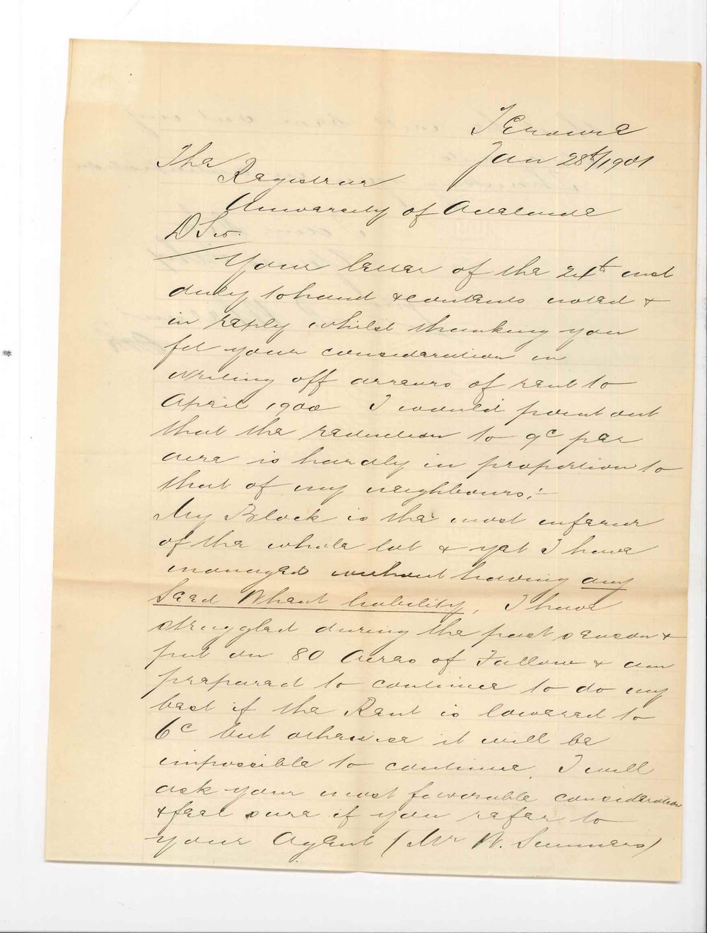 P Whelan - Terowie - Concerning rent of land at Terowie