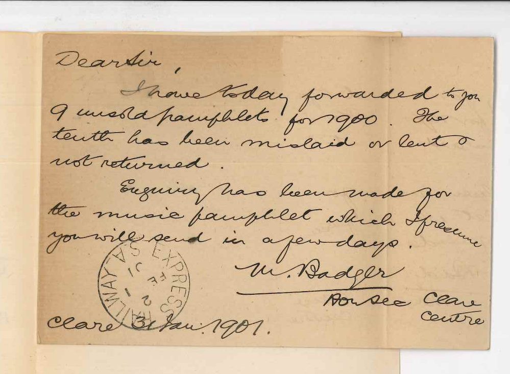 Magnus Badger - Clare - Pamphlets 1900-1901
