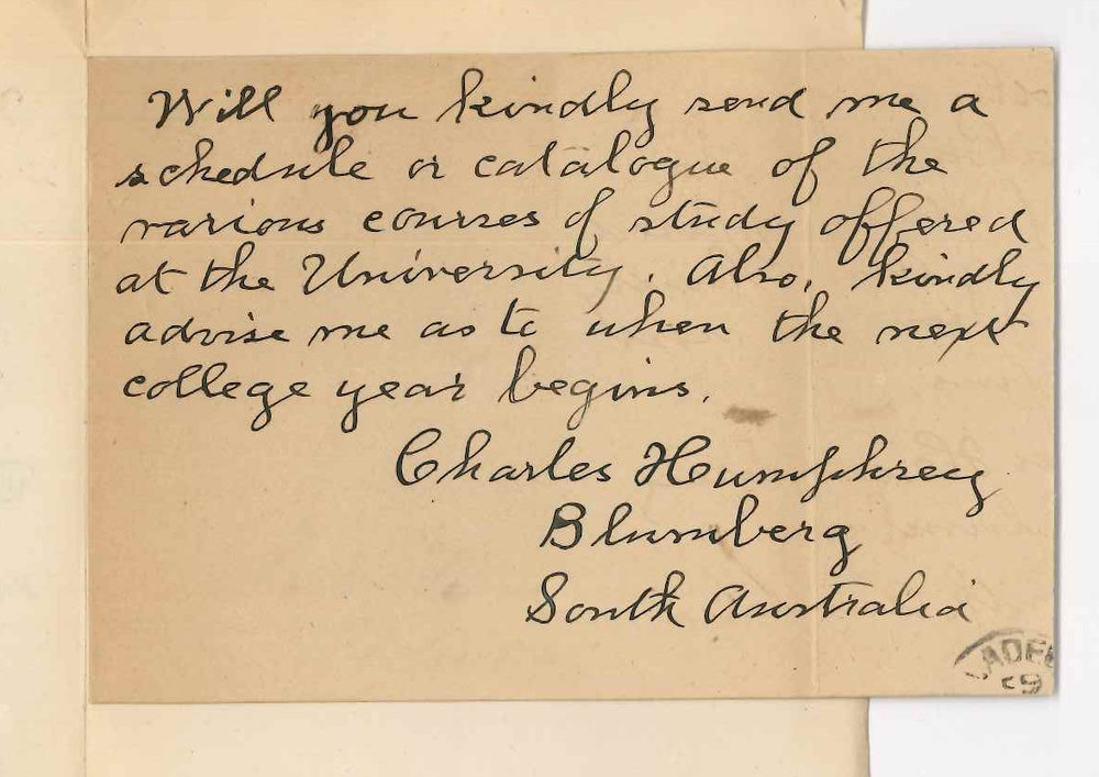 Charles Humphery - Blumberg - Requesting copy of Calendar