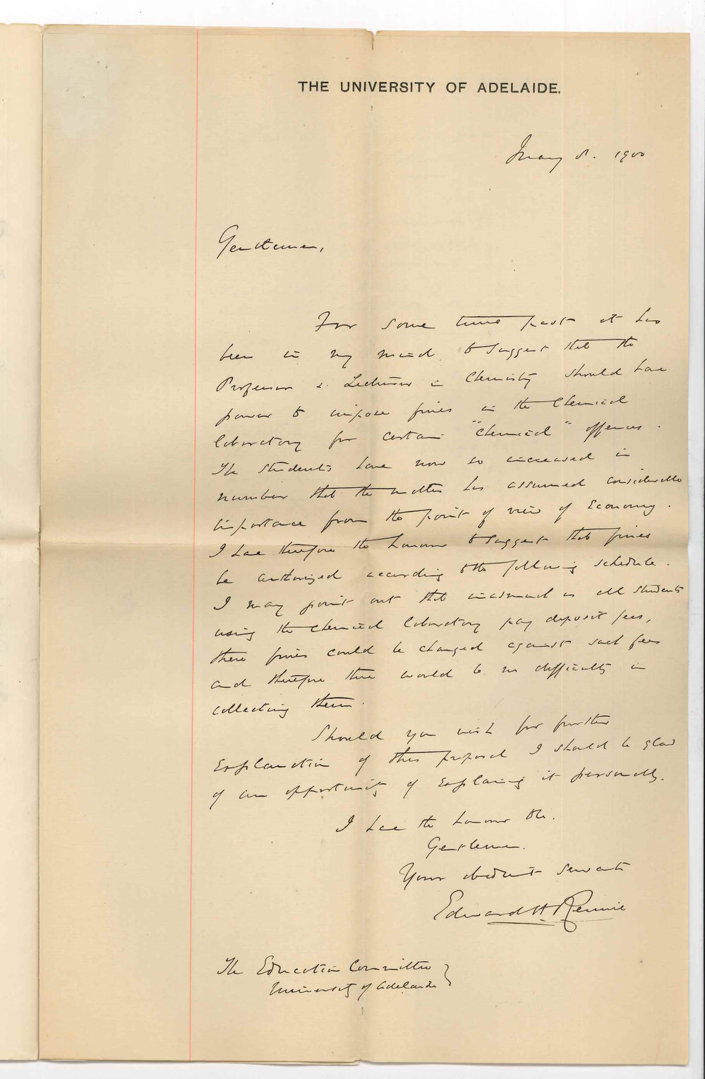Professor Edward Henry Rennie - University - Fines in Chemical Laboratory
