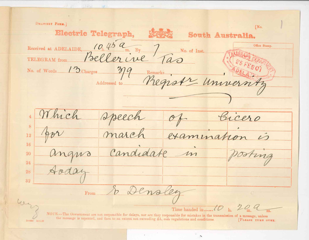 Professor Edward von Blomberg Bensley - Bellerive Tasmania - Text Books in March Senior Public Examination