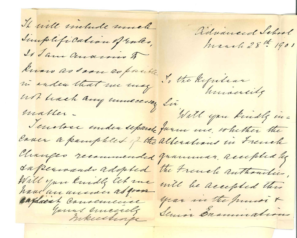 Miss M Rees George - Advanced School for Girls - Alterations in French Grammar