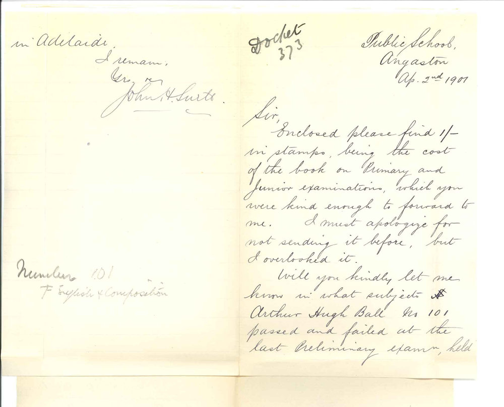 John H Snell - Angaston - Failure of candidate in Preliminary Examination