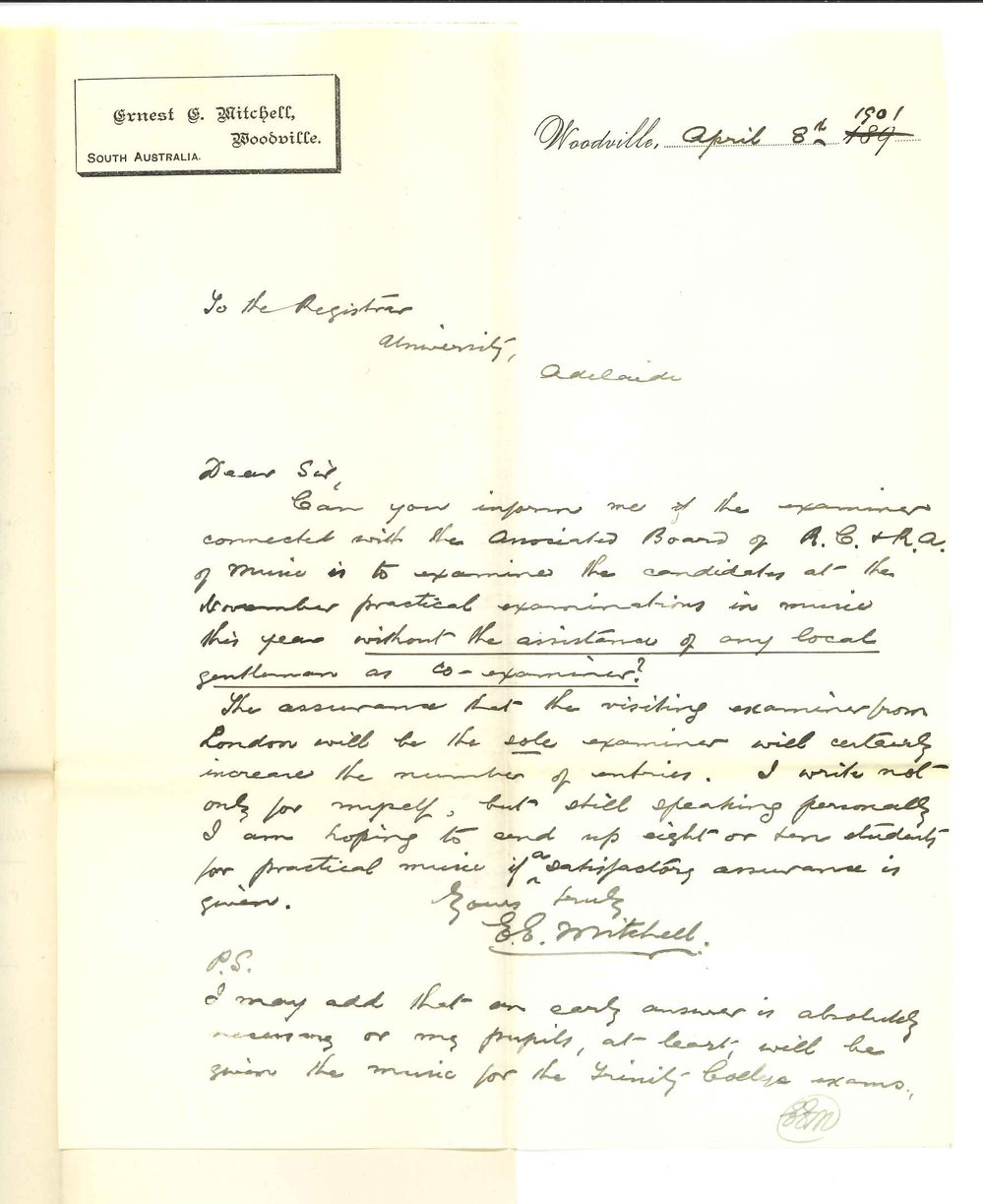 E E Mitchell - Woodville - Examinations in Practice of Music