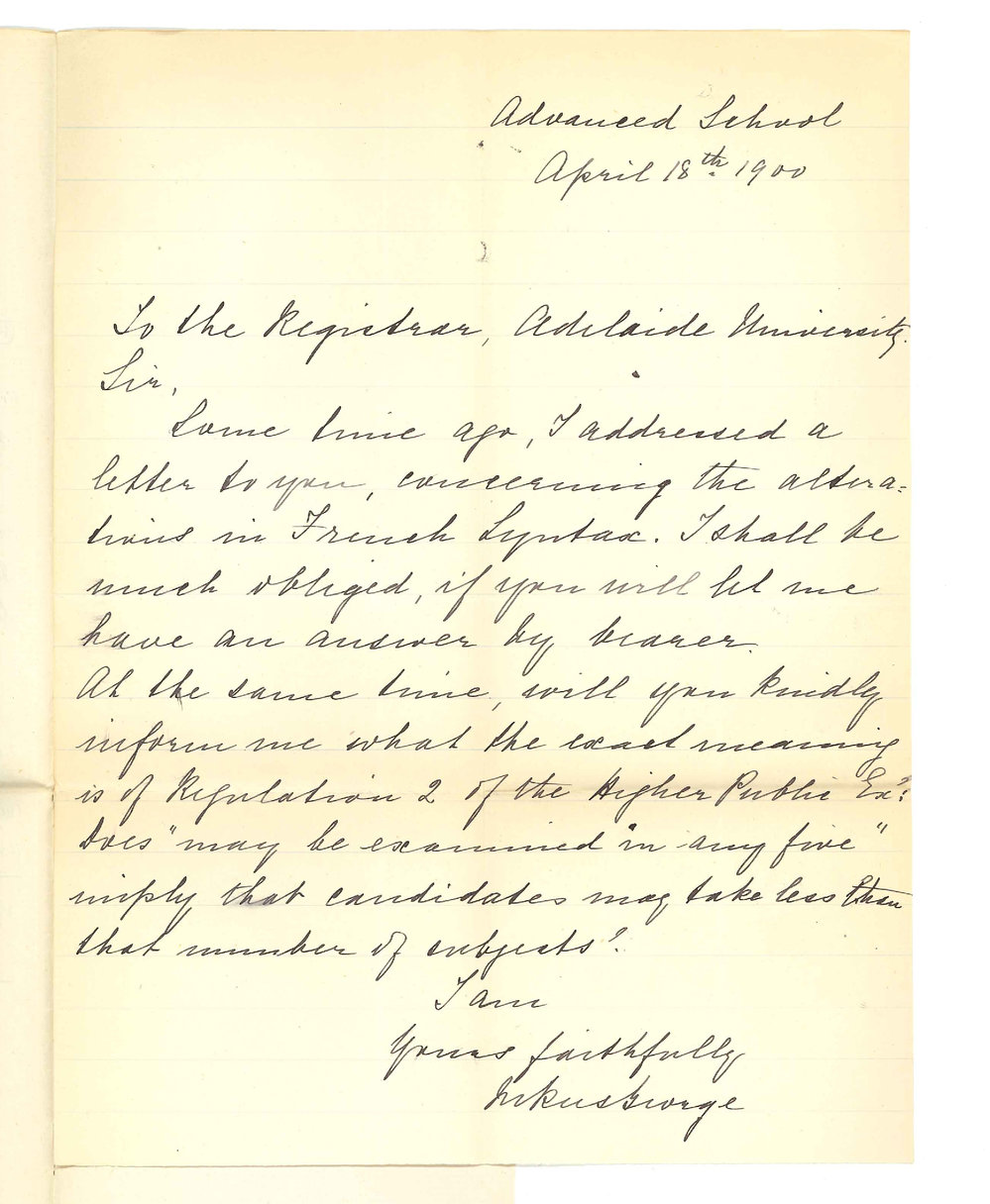 Miss M Rees George - Advanced School for Girls - Alterations in French Syntax B Higher Public Examination Regulations