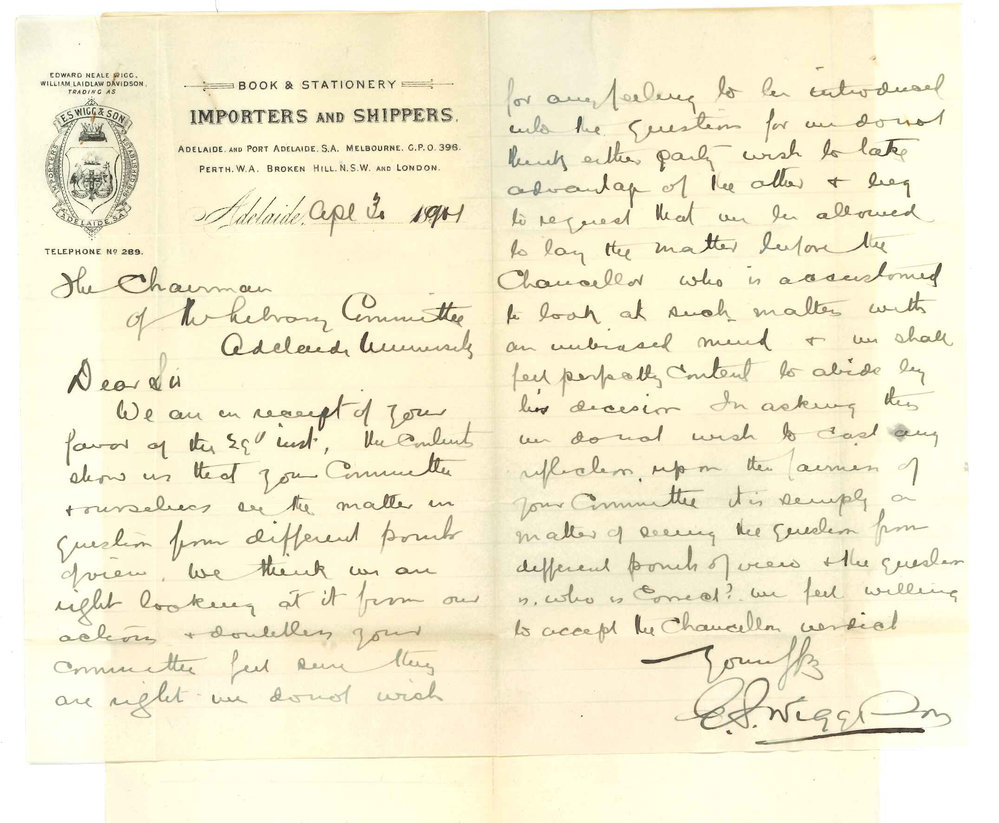 E S Wigg and Son - Adelaide - Concerning transactions Institute of Mining Engineers