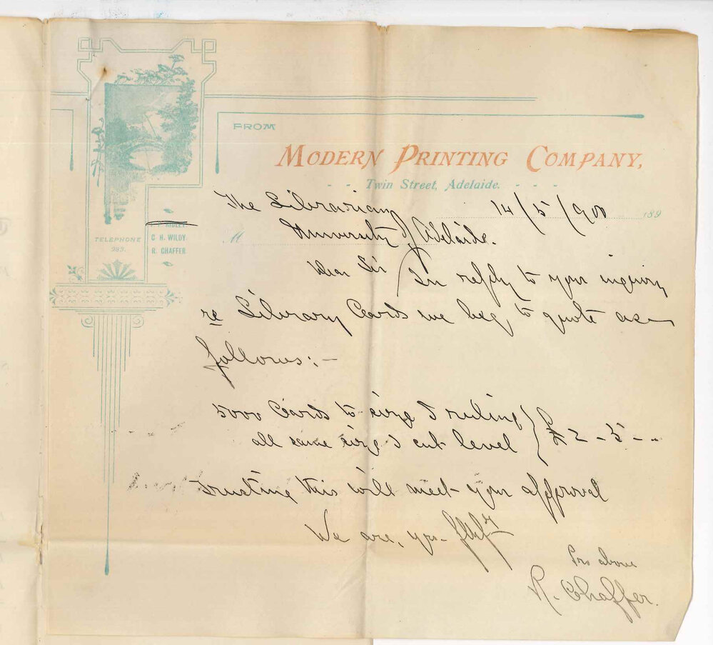 Modern Printing Company - Adelaide - Price for 5000 Library cards