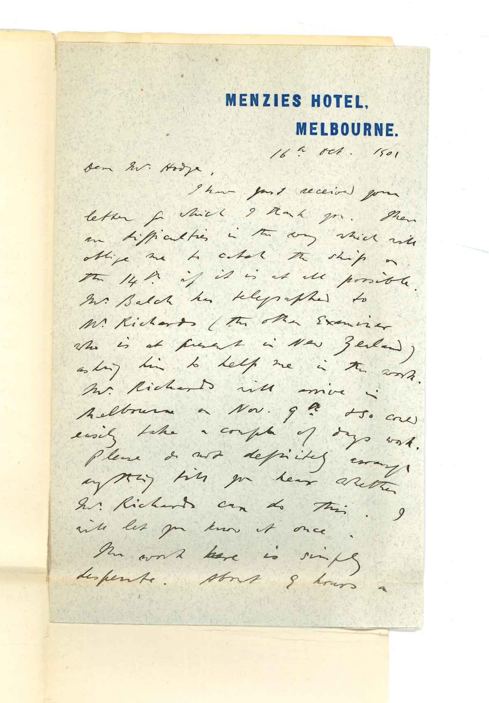 Charles Wood - Melbourne - Arrangements for Examination in Practice of Music