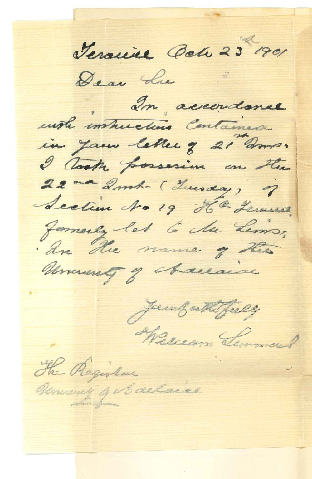 William Summers - Terowie - Has taken possession of Section 19 of land at Parnaroo