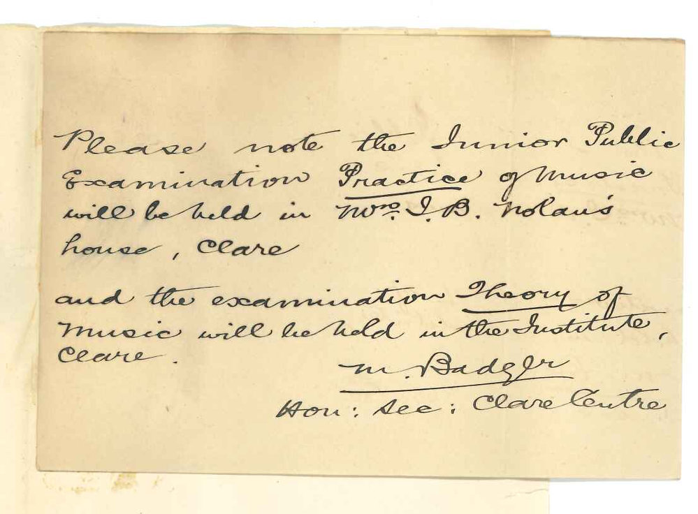Magnus Badger - Clare - Places for examinations in Music when held at Clare