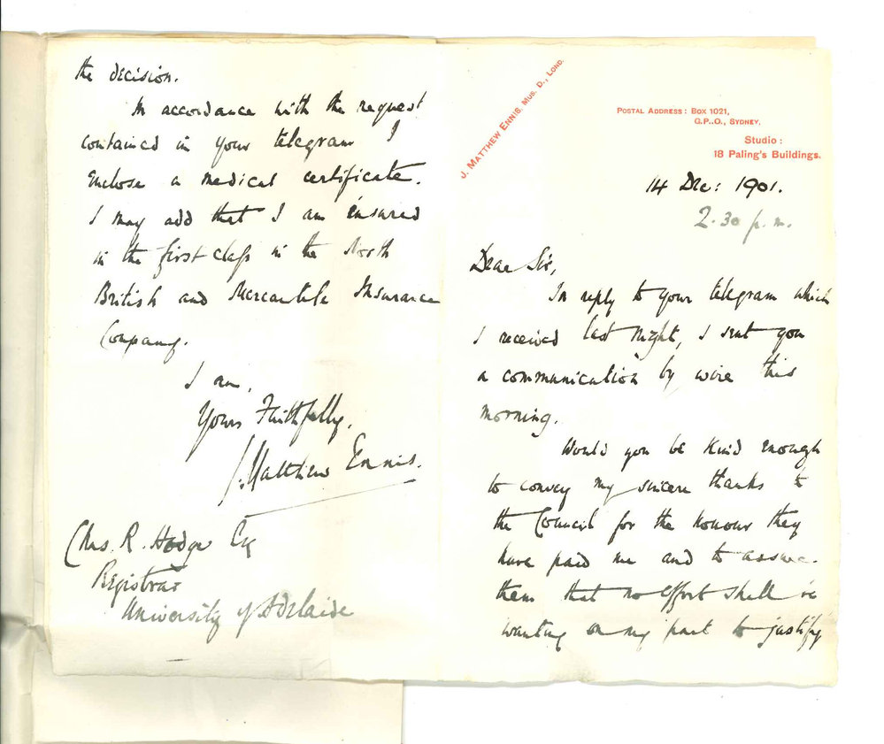 John Matthew Ennis - Sydney - Forwarding Medical Certificate