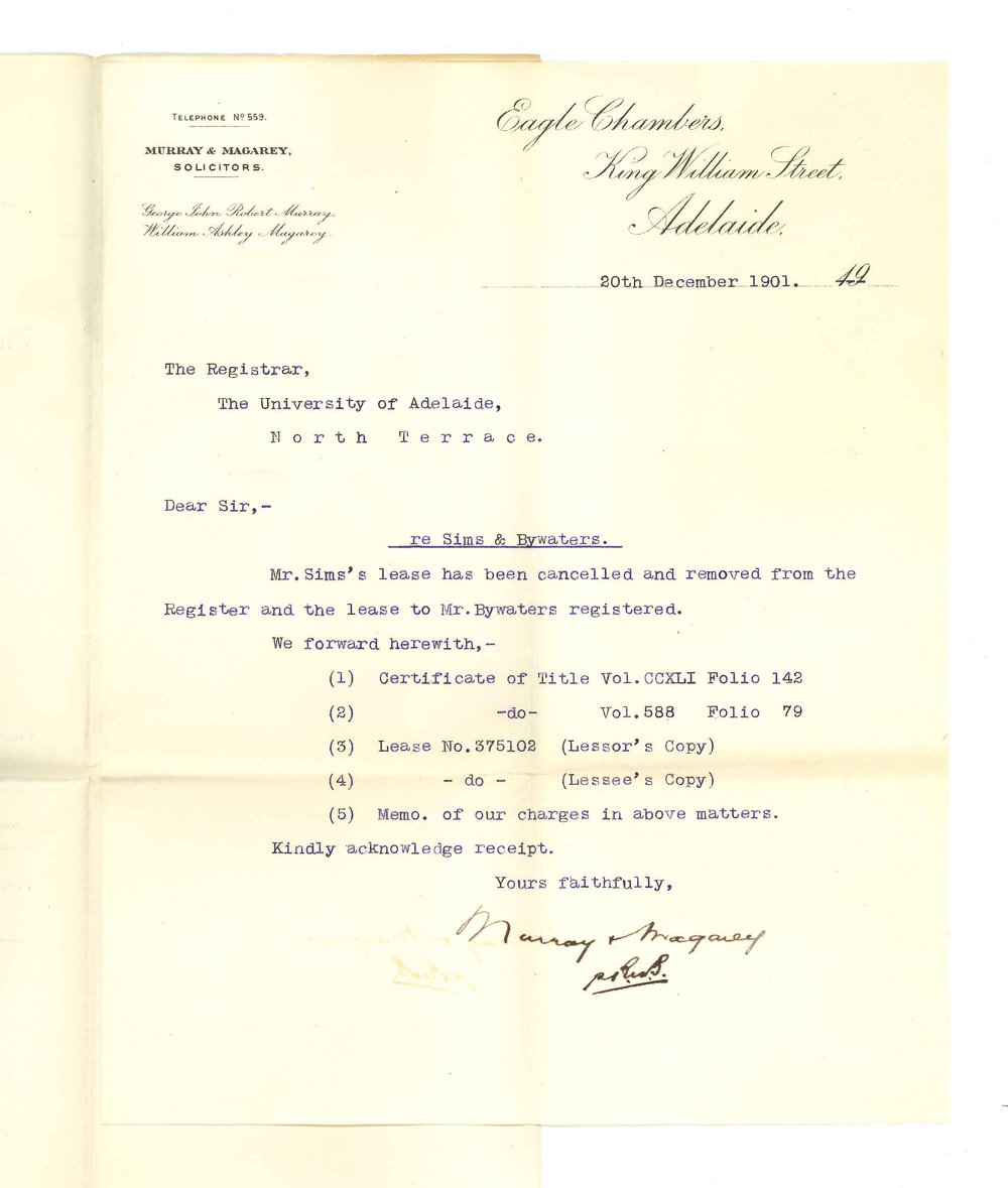 Murray and Magarey - Adelaide - Re Sims and Bywaters Lease