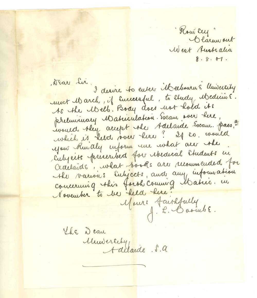 J L Coombe - Claremont - Preliminary Examination for Medical Students