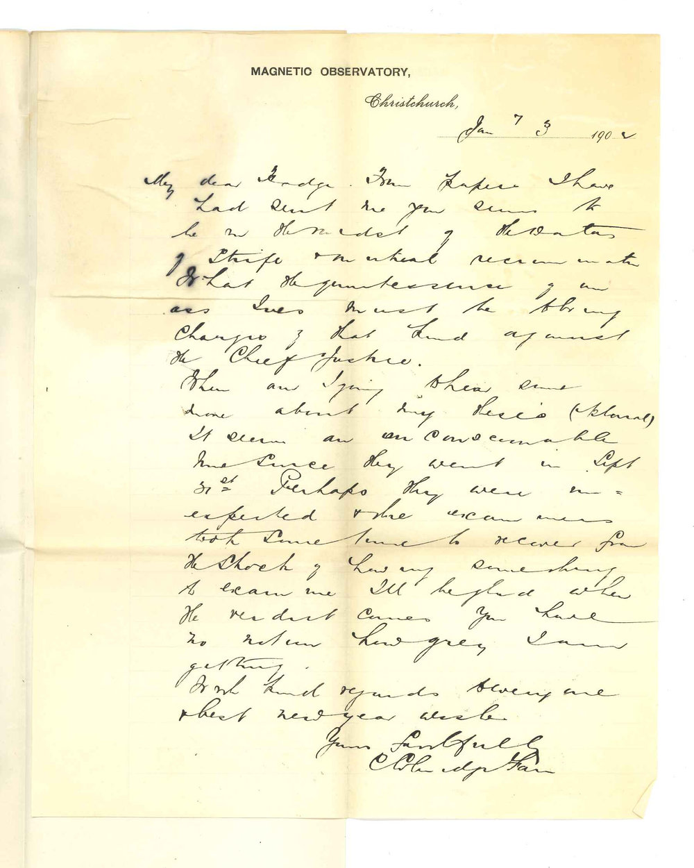 Clinton Coleridge Farr - Christchurch NZ - Asking if decision has been arrived at for DSc Degree