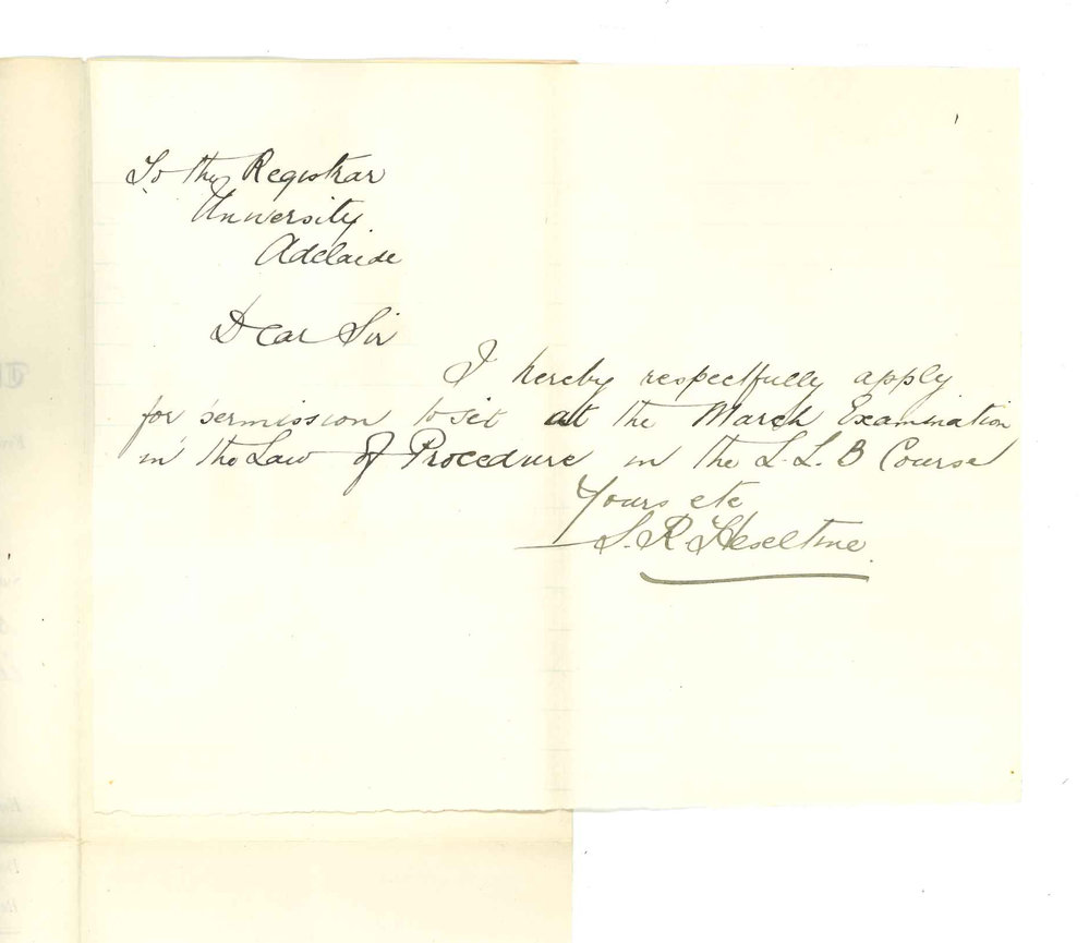 Samuel Richard Heseltine - Asking for permission to sit for Examination in Procedure in March