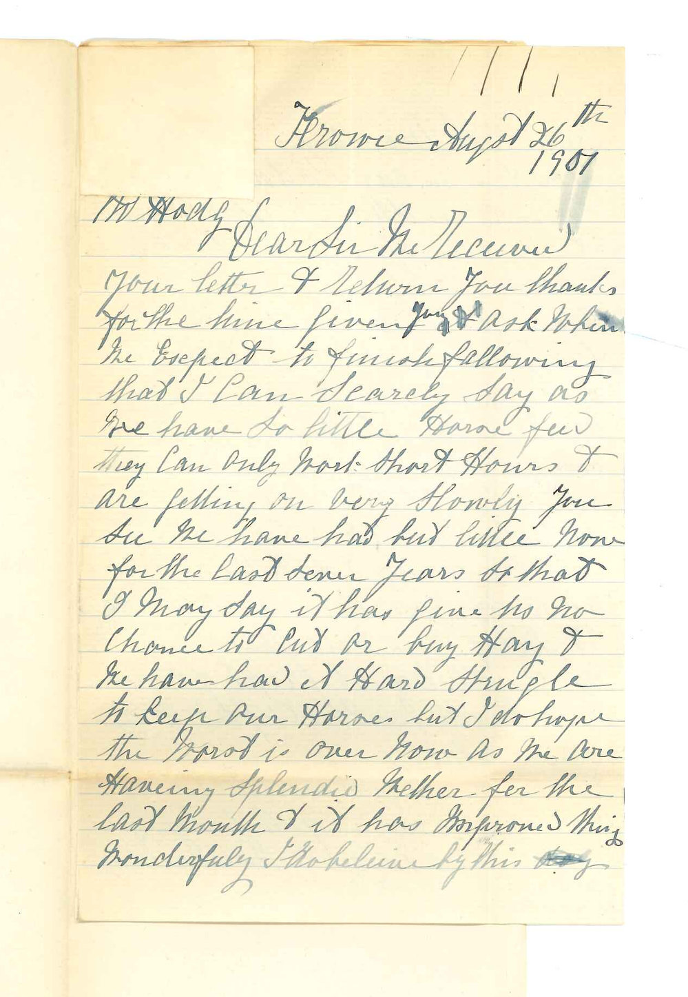 Leonard I Anson - Terowie - Concerning arrears of rent